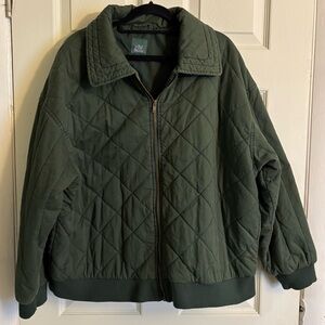 Wild Fable Heavy Quilted Bomber Chore Coat Olive Jacket